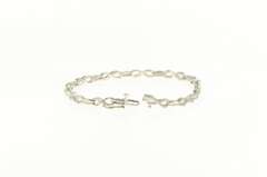 10K White Gold 1.65 Ctw Diamond Infinity Link Tennis Bracelet