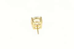 14K Yellow Gold 8.0mm Single Round Cubic Zirconia Stud Earring