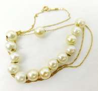 Vintage 14K Add-a-Bead Pearl Necklace