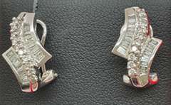 14K WHITE GOLD AND DIAMOND EARRINGS