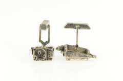 Sterling Silver Vintage Television Camera Film TV Retro Cuff Links