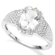 SILVER 1.38CT AQUAMARINE RING