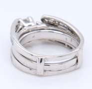 Brilliant White Gold Princess Cut Diamond and Diamond Wrap Engagement Ring