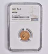 Au58 1911 $2.50 Indian Head Gold Quarter Eagle NGC