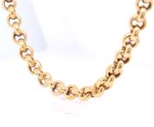 Elegant 18kt Yellow Gold Polo Link Chain Necklace