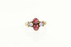 14K Yellow Gold Victorian Opal Syn. Ruby Statement Vintage Ring