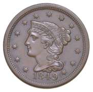1849 Braided Hair Large Cent - N.14 - R3