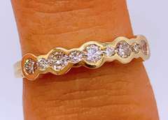 14kt Solid Yellow Gold Diamond Band