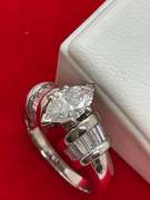 CERTIFIED LADIED PLATINUM AND DIAMOND ENGAGEMENT RING