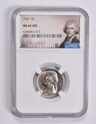 MS66 5 FS 1947 Jefferson Nickel NGC