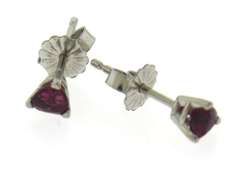 White Gold .65ct Trillion Pink Spinel Stud Earrings