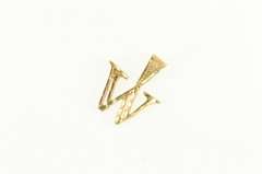 14K Yellow Gold W Diamond Cut Letter Initial Monogram Charm/Pendant