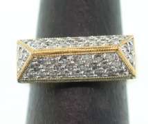 LADIES 14K GOLD AND DIAMOND PYRAMIDE RING