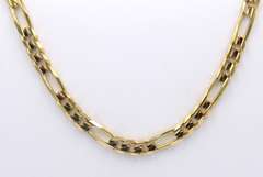 Fantastic Yellow Gold Figaro Link Chain Necklace