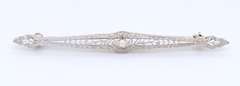 Antique White Gold Pearl Brooch