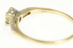 14K Yellow Gold 1940's 0.46 Ctw VVS Diamond Classic Engagement Ring