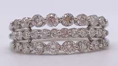 14kt Solid White Gold & Diamond Band Ring