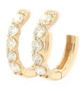 New 1.97ctw Diamond Five Stone Oval Hoop Earrings in 14K