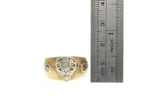 10K Yellow Gold Diamond Benevolent Protective Order Elk Ring