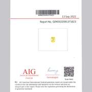 Certified 1.10ct canary yellow Sapphire