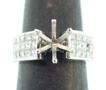 14kt Solid White Gold & Diamond Semi-Mount Ring Setting