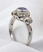 Regal Amethyst & Diamond Ring in 14K WG