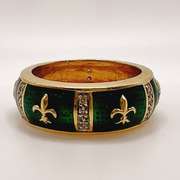 14kt Solid Yellow Gold, Diamond, and Enamel Band Ring