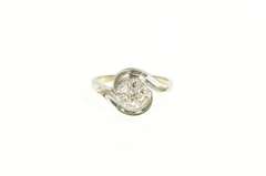 14K White Gold 0.21 Ctw Round Diamond Cluster Vintage Ring