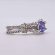 14kt Solid White Gold, Tanzanite, & Diamond Ring