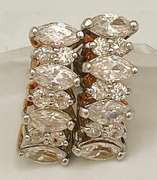 Sparkly 14kt Solid Yellow & White Gold CZ Earrings