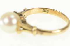 14K Yellow Gold 8.0mm Classic Pearl Simple Statement Ring