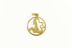 18K Yellow Gold 3D Capricorn Astrology Zodiac Sign Charm/Pendant