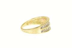 10K Yellow Gold Tiered Diamond Channel Graduated Band Ring