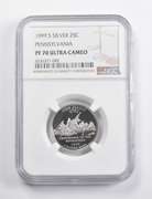 Label Error PF70 UCAM 1999-S New Jersey Silver State Quarter NGC