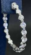 STUNNING 5.60 CARATS T.W. DIAMOND HOOPS 14K WHITE GOLD EARRINGS