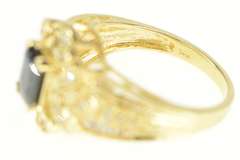 14K Yellow Gold 1.70 Ctw Emerald Sapphire Diamond Engagement Ring