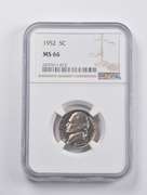 MS66 1952 Jefferson Nickel NGC