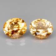 High fire 6.28ct golden yellow Citrine pair