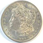 Satiny-fresh BU 1886-S Morgan Silver Dollar. Rare key date