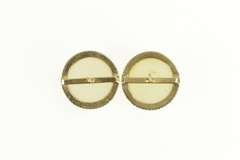 14K Yellow Gold Retro Jadeite Cabochon Domed Stud Earrings