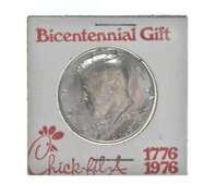 1976 Kennedy Bicentennial Half Dollar Chick-Fil-A Holder Advertising