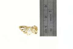 14K Yellow Gold Retro Pearl Classic Freeform Statement Ring