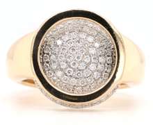 Fabulous 1.00ctw Pave Diamond Abstract Low Dome Ring in 18K