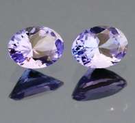 Vivid 2.09ct violet blue Tanzanite pair