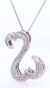 Elegant White Gold open Heart Diamond Necklace