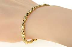 14K Yellow Gold 1.00 Ctw Diamond Classic Ornate Tennis Bracelet