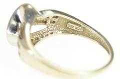 10K White Gold 0.35 Ctw Wavy Diamond Cluster Bypass Ring