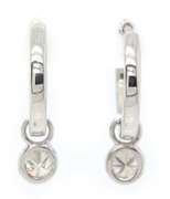 New 0.66ctw Diamond Bezel Set Hoop Drop Earrings in 14K