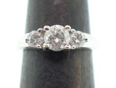14kt Solid White Gold & Diamond Ring- NOT AS BAD AS IT LOOKS IN PHOTOS!