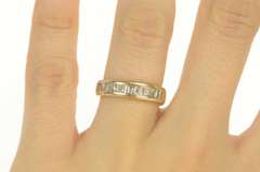 14K Yellow Gold 0.70 Ctw Baguette Diamond Wedding Band Ring